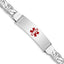 Women's Sterling Silver Rhodium-Plated Anchor Medical ID Bracelet 9mm