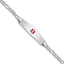 Women's Sterling Silver Rhodium-Plated Figaro Medical ID Bracelet 4mm