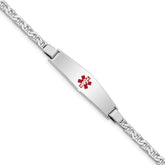 Sterling Silver Rhodium-plated Medical ID Anchor Link Bracelet