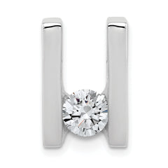 14k White Gold Holds 6mm Stone Slide Mounting (No Stone Included) Fits up to 6mm Regular/8mm Fancy or Reversible Omega