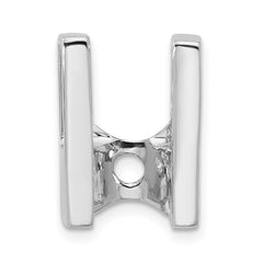 14k White Gold Holds 7.5mm Stone Slide Mounting (No Stone Included) Fits up to 6mm Regular/8mm Fancy or Reversible Omega
