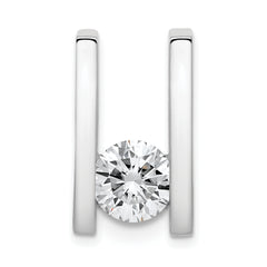 14k White Gold Holds 7.5mm Stone Slide Mounting (No Stone Included) Fits up to 8mm Regular/10mm Fancy or Reversible Omega