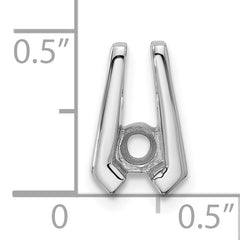 14k White Gold Holds 4.0mm Stone Slide Mounting (No Stone Included) Fits up to 2mm Regular/3mm Fancy or Reversible Omega