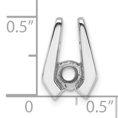 14k White Gold Holds 4.5mm Stone Slide Mounting (No Stone Included) Fits up to 2mm Regular/3mm Fancy or Reversible Omega