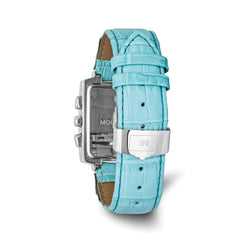Ladies Mountroyal Blue Leather CZ Chrono Watch