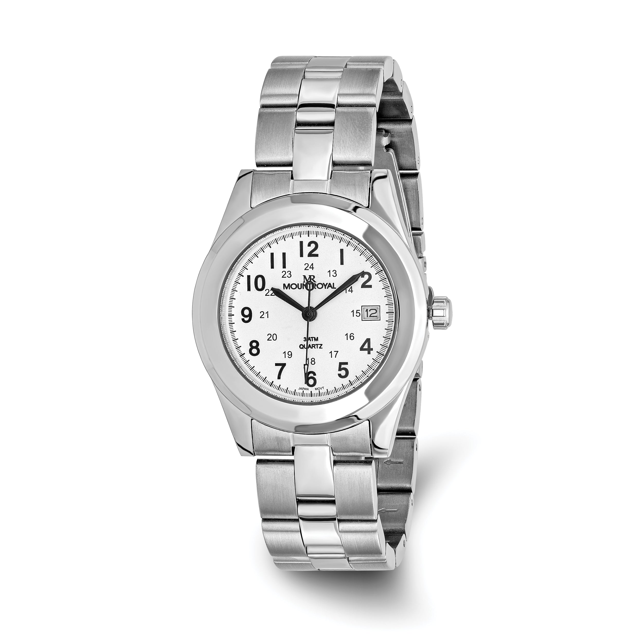 Mens Mountroyal Stainless Steel White Dial Sport Watch