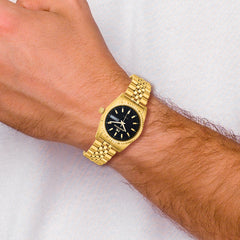 Mens Mountroyal IP-plated Black Dial Watch