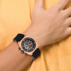 Mens Mountroyal Chrono Rose IP-plated Polyurethane Band 43x47mm Watch