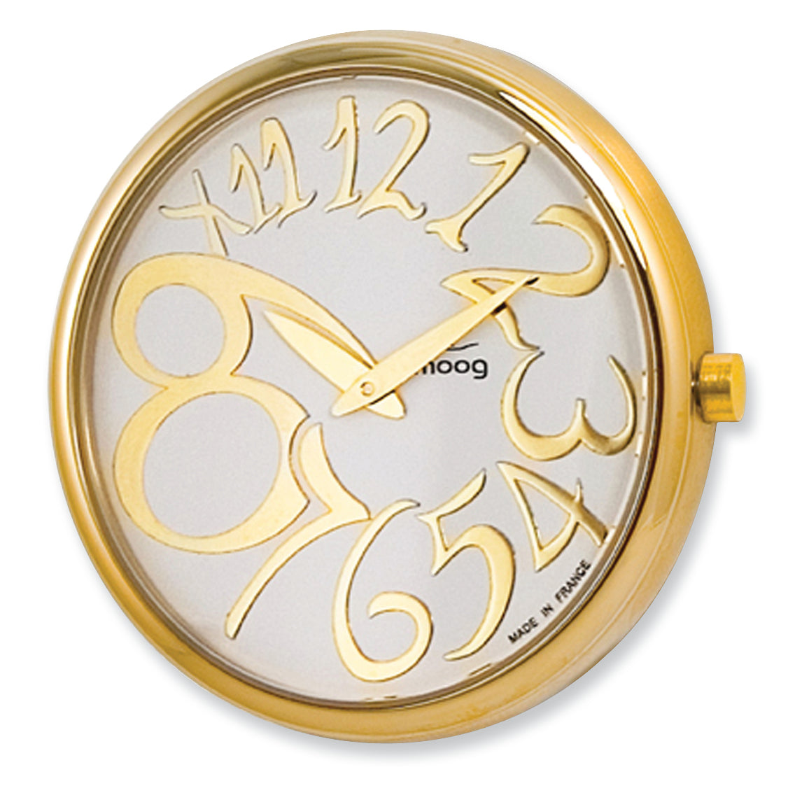 Moog Gld-tone Pol. Stnlss Stl/White Dial/Gld-tone Mrkrs Watch Only