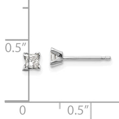 14k White Gold AAA Quality Complete Princess Cut Diamond Earring