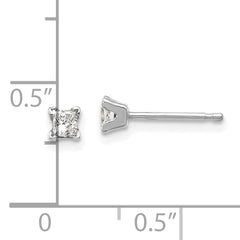 14k White Gold VS Quality Complete Princess Cut Diamond Earrings
