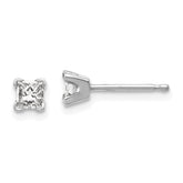 14k White Gold AAA Quality Complete Princess Cut Diamond Earring