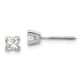 14k White Gold VS Quality Complete Princess Cut Diamond Earrings