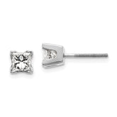 14k White Gold VS Quality Complete Princess Cut Diamond Earrings