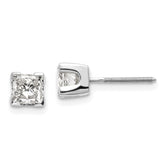 14k White Gold 1ct VS Quality Complete Princess Cut Diamond Earrings