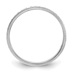 14k White Gold 3.75mm Design Etched Wedding Band Size 8.5
