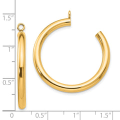 14k Polished Tube Hoop Earring Jackets