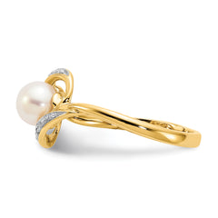 14k Diamond and FW Cultured Pearl Ring