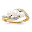 Diamond Three-Pearl Bypass Ring in 14K Yellow Gold (0.01 ct. tw.), Size 7 - Sophia Jewelers
