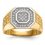 Men's Micro-Pavé Octagon Cubic Zirconia Key Ring in 14K Yellow Gold, Size 10 - Sophia Jewelers