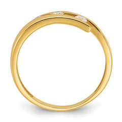 14K Polished CZ Fashion Ring