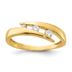 14K Polished CZ Fashion Ring