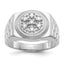 14k White Gold 1/4 carat AAA Diamond Circular Top Mens Ring