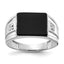 Men's Onyx and AA Diamond Ring in 14K White Gold, 1.2mm (0.02 ct. tw.), Size 10 - Sophia Jewelers