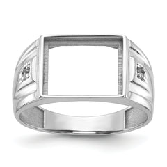 14k White Gold Men's ring Mounting (No Stone Included)