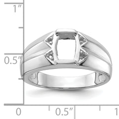 14k White Gold Men's ring Mounting (No Stone Included)