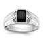 14k White Gold Onyx and A Diamond Mens Ring