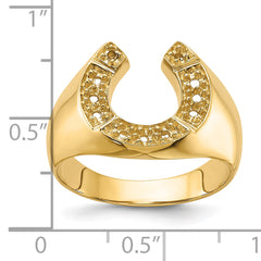 14k Polished Mens Diamond Horseshoe Ring Mounting (No Stone Included)