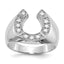Men's AA Diamond Horseshoe Ring in 14K White Gold, 1.7mm (1/5 ct. tw.), Size 10 - Sophia Jewelers