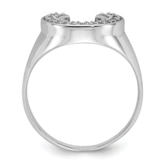 14k White Gold Polished Mens Diamond Ring Mounting (No Stone Included)