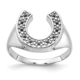 14k White Gold Polished Mens Diamond Ring Mounting (No Stone Included)