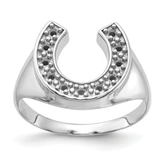 14k White Gold Polished Mens Diamond Ring Mounting (No Stone Included)