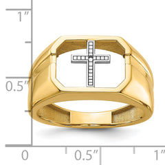 14k Men's Cross Ring Mounting (No Stone Included)
