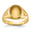 14k Men's Polished and Textured Masonic Ring Mounting (No Stone Included)