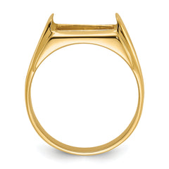 14k Men's Polished and Textured Masonic Ring Mounting (No Stone Included)