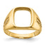 14k Men's Polished and Textured Masonic Ring Mounting (No Stone Included)