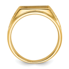 14k Men's Polished and Textured Masonic Ring Mounting (No Stone Included)