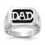 Men's Rectangle a Onyx & Diamond Ring in 14K White Gold (0.02 ct. tw.), Size 10 - Sophia Jewelers