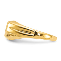 14k Polished Etched Edges Diamond DAD Ring Mounting (No Stone Included)