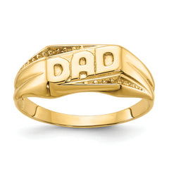 10K Polished Etched Edges Diamond DAD Ring Mounting (No Stone Included)