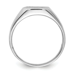 14k White Gold 10.0x9.0mm Open Back AA Diamond Signet Ring