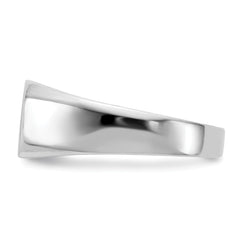 14k White Gold 10.0x9.0mm Open Back AA Diamond Signet Ring