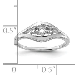 14k White Gold .14ct. Diamond Ring Mounting (No Stone Included)