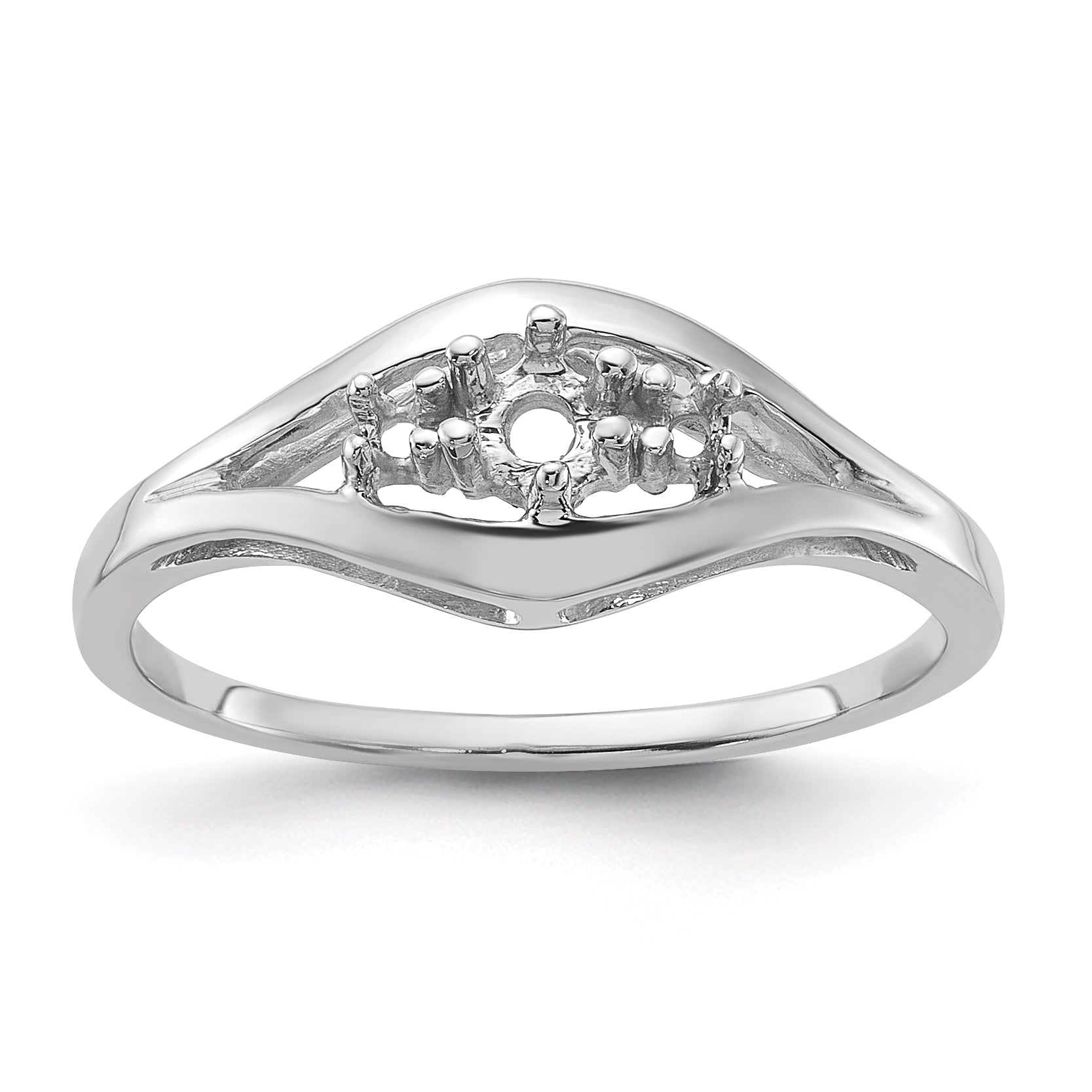 14k White Gold .14ct. Diamond Ring Mounting (No Stone Included)