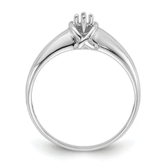 14k White Gold Polished .03ct. Diamond Ring Mounting (No Stone Included)