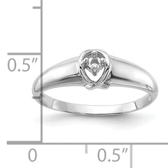 14k White Gold Polished .03ct. Diamond Ring Mounting (No Stone Included)